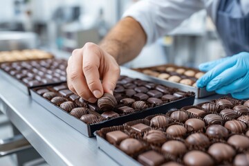close up chef working on chocolates