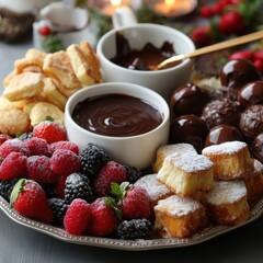 decadent chocolate fondue with assorted fruits