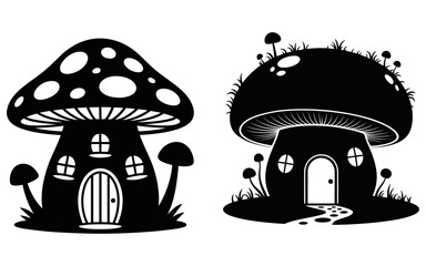 Mushroom vector design, vector illustration,  Mushroom design, silhouette style.
