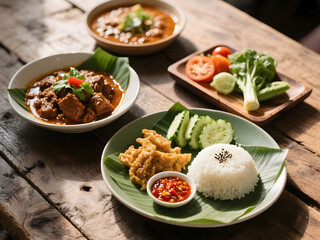 Delicious chicken and rice dish with fresh vegetables