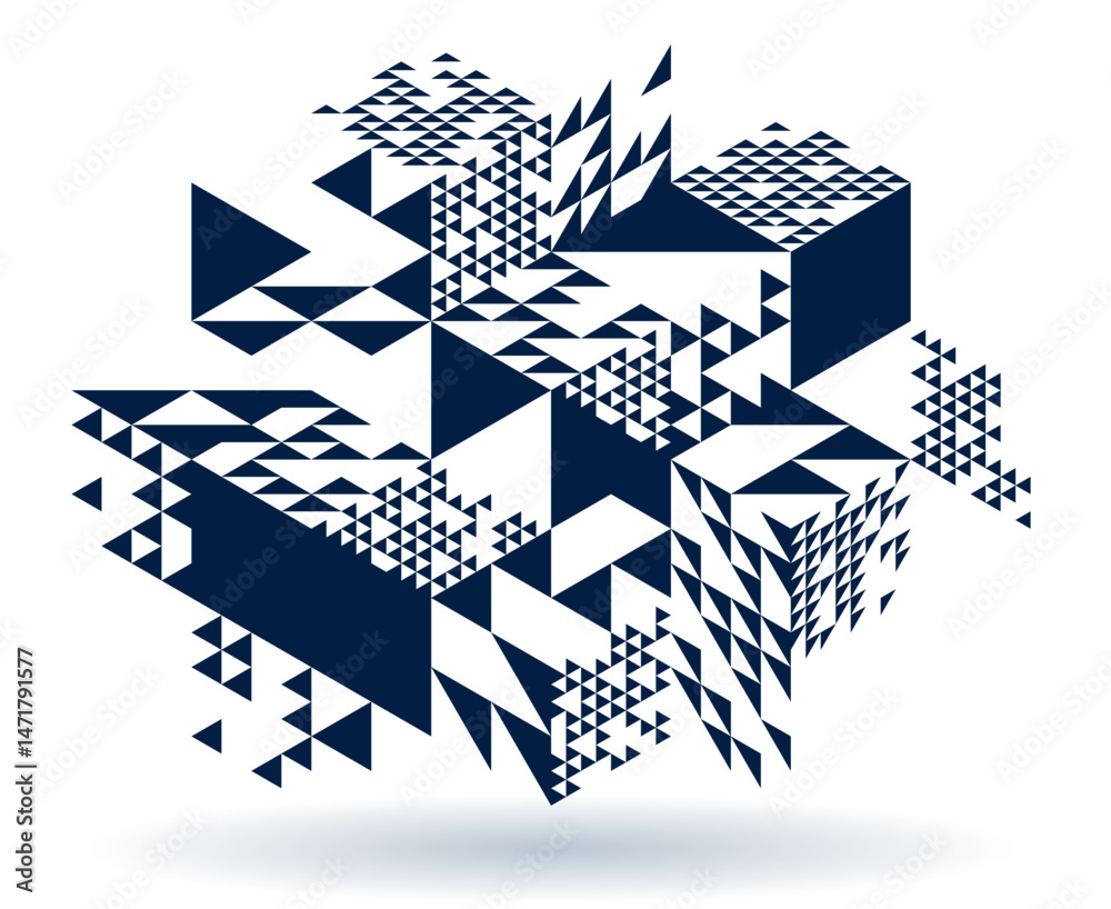 Canvas Prints isometric 3d cubes vector abstract background, geometric abstraction art modern architecture city bu