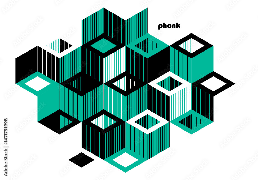 Canvas Prints isometric 3d cubes vector abstract geometric background, abstraction art polygonal graphic design wa