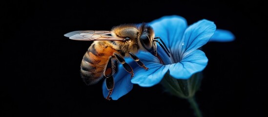 Fototapeta premium Bee on Blue Flower