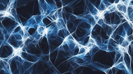 Abstract network of light blue lines on dark background