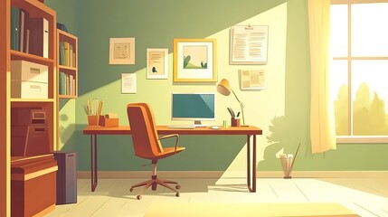 Sunny Home Office Workspace. (38)