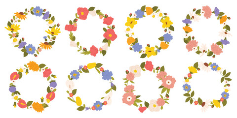 Elegant floral wreaths in a minimal soft-color style. Ideal for invitations, branding, and decorative projects.