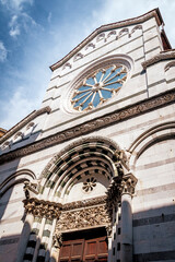 Romanesque and Gothic-styled church Chiesa di San Cristoforo in the old town of Lucca in Tuscany, Italy