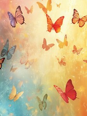 Colorful abstract background with butterflies light texture energy glow wings swirl fantasy new beautiful stock image illustration AI