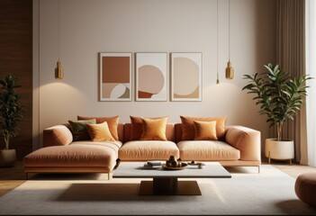 The room with a large window has a sofa and a table