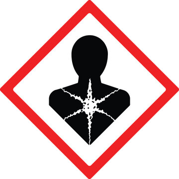 Health Hazard Warning Icon,GHS Safety Symbol PNG & Vector Illustration for Toxic and Harmful Substances