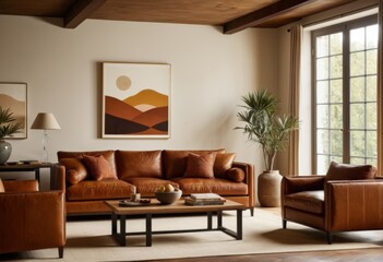 There is a living room with a sofa chair coffee table and a lamp