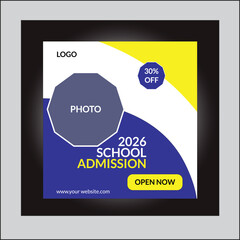 Modern design template for 2026 school admission. 
