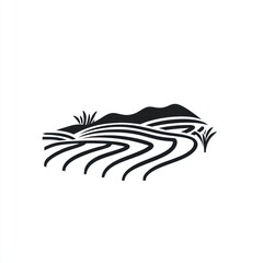 Obraz premium Rice terraces landscape, hills background, agriculture illustration, website design