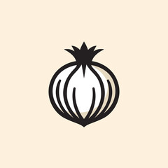 Red onion vector logo template