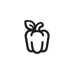 Bell pepper flat line icon.