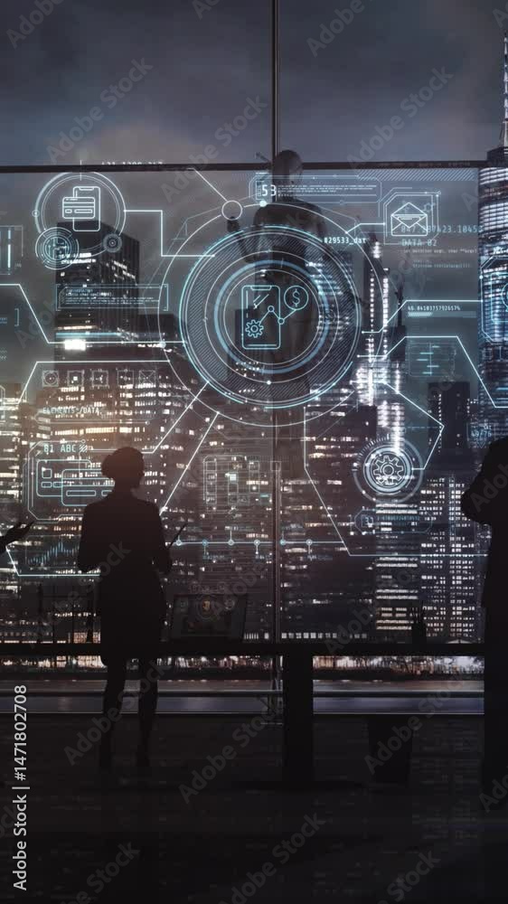 Poster testing the work of artificial intelligence in a company.