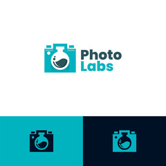 camera photo lab logo vector