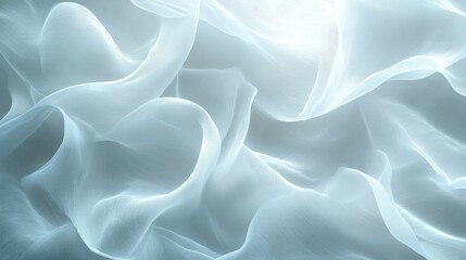 Obraz premium Delicate light blue fabric draped in soft folds.