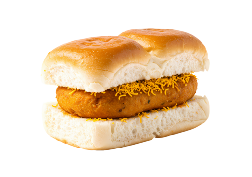 Delicious Vada Pav Recipe Authentic Indian Street Food on Transparent background