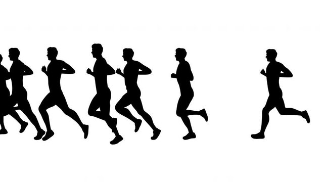 Man running, runners and joggers, runners running silhouettes