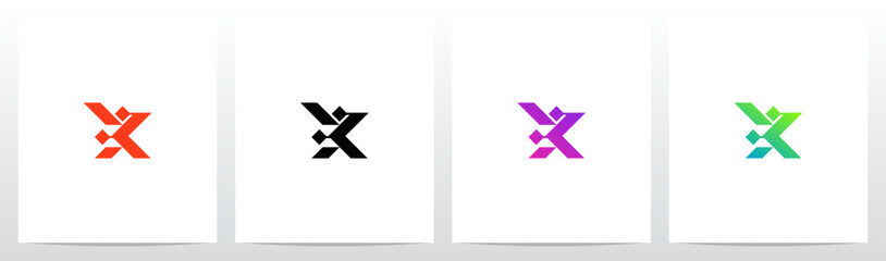 Obraz premium Cyber Science Fiction Modern Initial Logo Design X