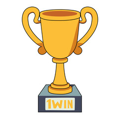 Cartoon Golden Trophy Digital Vectors Illustration 