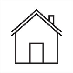  Simple house outline icon representing home, residence or main page on white background