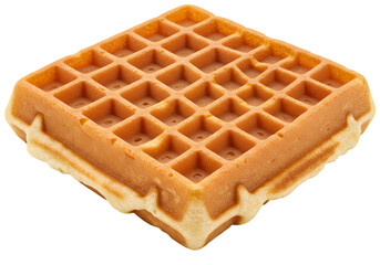 Crispy Golden Waffle Image on Transparent background