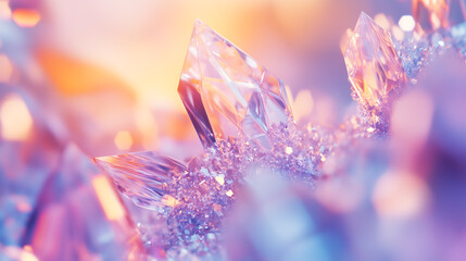 Pink crystal background, Diamond, Cubic 01