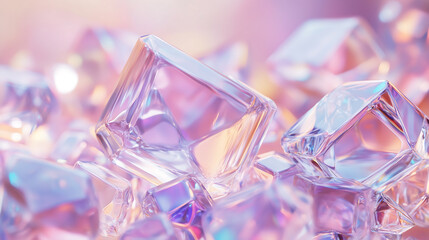 Pink crystal background, Diamond, Cubic 01
