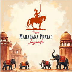 Happy Maharana Pratap Jayanti Social Media Post Design Template


