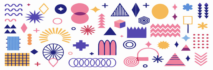 Abstract Geometric Shapes Background: Colorful Design Elements