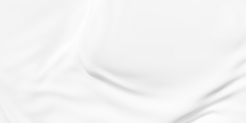 Smooth white organic wave shapes or textile fabric geometrical background wallpaper banner pattern flat lay from above