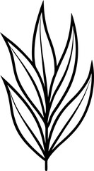 vector black silhouette of a leaf