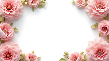 Obraz premium Flower frame floral pattern vector illustration background isolated white 