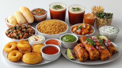 Diverse Indian Cuisine Platter