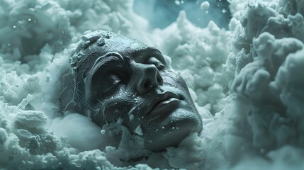 Training dummy lying in foam pit after drill, false casualty, eerie calmness, Cinematic Scene