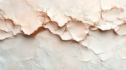 Detailed close-up of cracked, light beige surface texture.