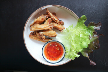 deep fried chicken or fried chicken , chicken or crispy chicken or chicken wings