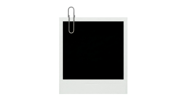 Paperclipped frame for memories on black