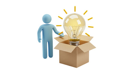 Isolated Idea Bulb in Box