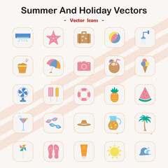 Summer and Holiday Vector Icons