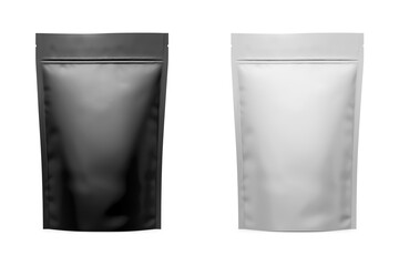 Stand Up Pouch Mockup 3D Rendering Isolated on White Background