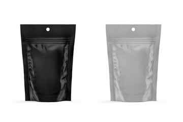 Stand Up Pouch Mockup 3D Rendering Isolated on White Background