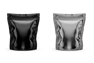 Stand Up Pouch Mockup 3D Rendering Isolated on White Background