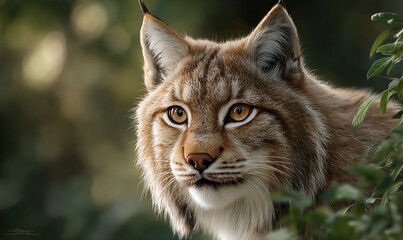 Obraz premium Lynx portrait in forest