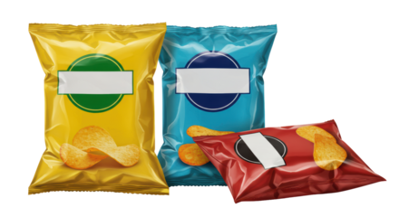Isolated Packs of Potato Chips