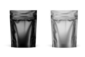 Stand Up Pouch Mockup 3D Rendering Isolated on White Background