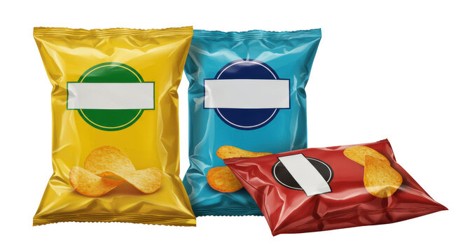 Isolated Packs of Potato Chips