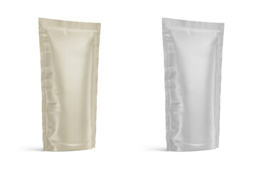 Stand Up Pouch Mockup 3D Rendering Isolated on White Background